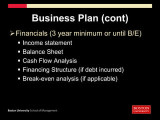 Business Plan (cont)MarketCustomersWho are they?Do they need it?Do they want it ?Will they pay for it?How much?