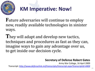 Knowledge Management in the Department of Defense