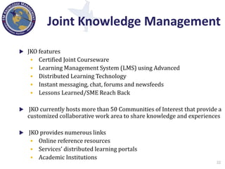 Knowledge Management in the Department of Defense