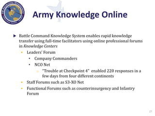 Knowledge Management in the Department of Defense