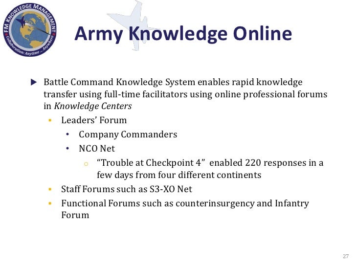 trying to log into army knowledge online