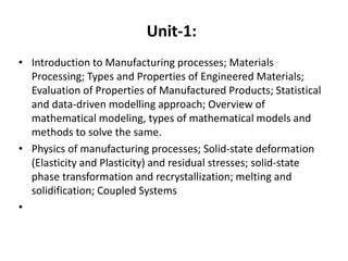 Introduction of Manufacturing Process | PPT