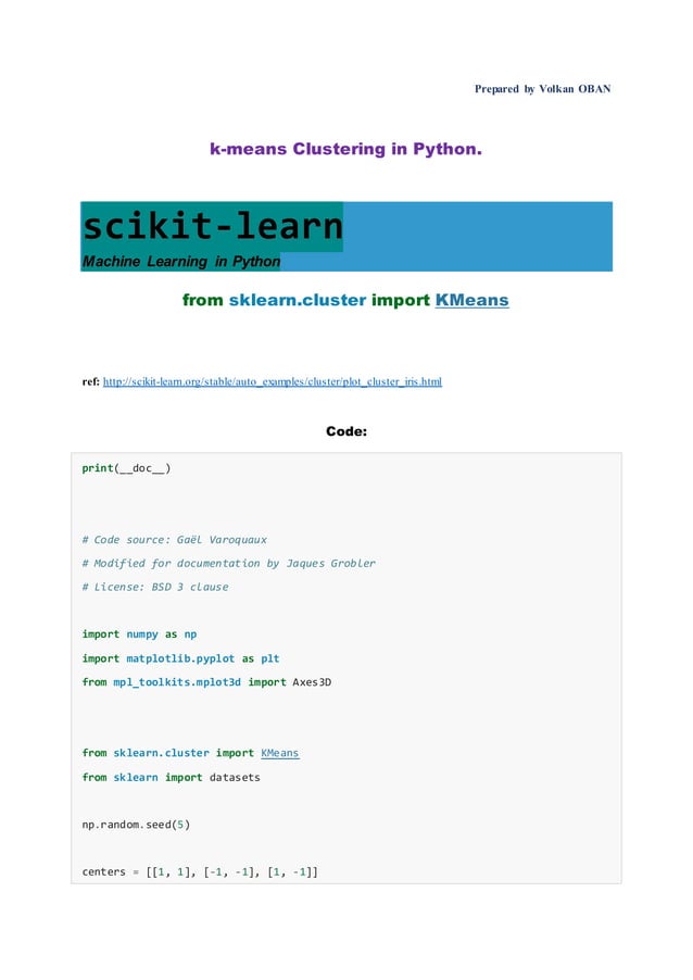 k-means Clustering in Python | PDF