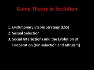 Evolutionary Game Theory | PPTX