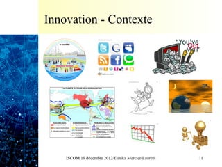 Innovation - Contexte




    ISCOM 19 décembre 2012/Eunika Mercier-Laurent   11
 