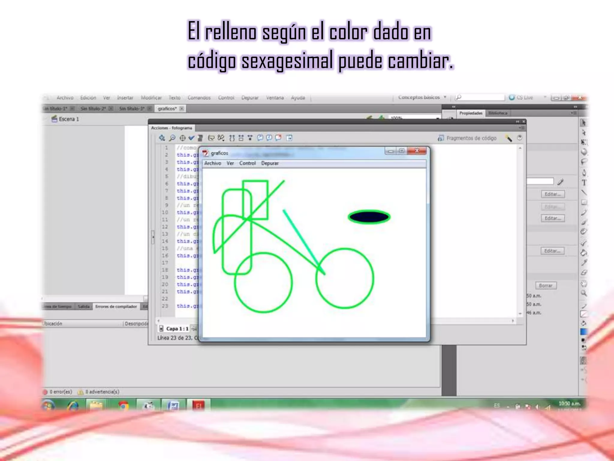 El relleno según el color dado en
código sexagesimal puede cambiar.