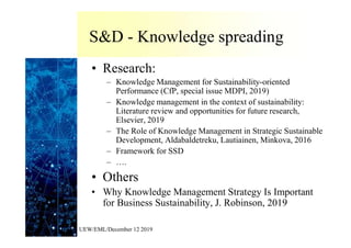 Knowledge Management in Strategic Sustainable Development | PDF