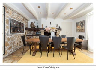 Stone & wood dining area

 