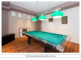 Pool room communicating with a bar area

 