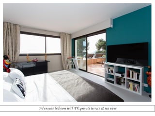 3rd ensuite bedroom with TV, private terrace & sea view

 