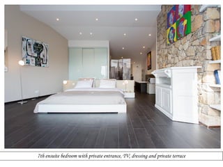 7th ensuite bedroom with private entrance, TV, dressing and private terrace

 