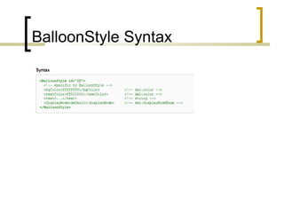 BalloonStyle Syntax 