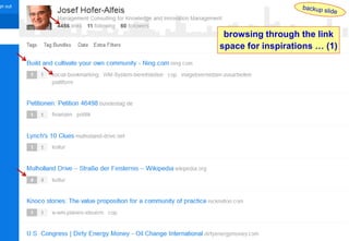 Dr.-Ing. Josef Hofer-Alfeis, 2014 - 40
browsing through the link
space for inspirations … (1)
 