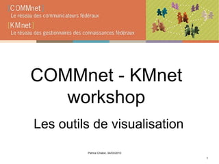 COMMnet - KMnet workshop Les outils de visualisation Patrice Chalon, 04/03/2010 