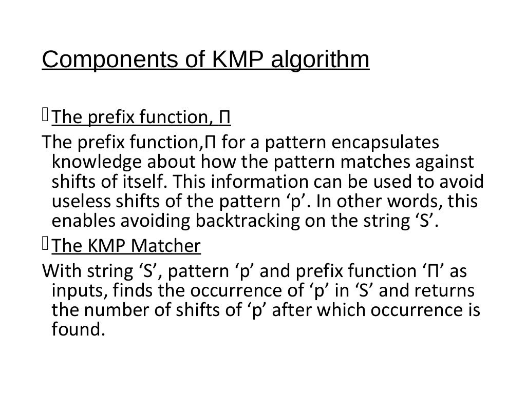 Kmp pattern matching algorithm