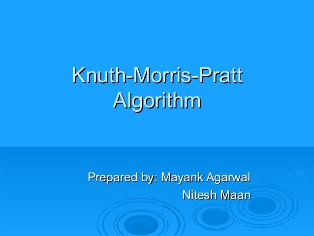 Knut Morris Pratt Algorithm