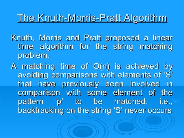 Knut Morris Pratt Algorithm