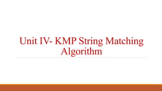 KMP String Matching Algorithm | PPT