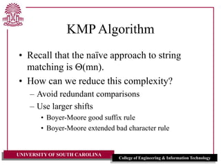 Knutt Morris Pratt Algorithm by Dr. Rose.ppt | Physics | Science