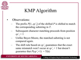 Knutt Morris Pratt Algorithm by Dr. Rose.ppt | Physics | Science