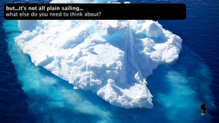 but...it’s not all plain sailing...
what else do you need to think about?
 