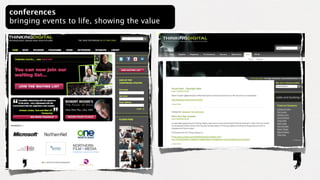 conferences
bringing events to life, showing the value
 