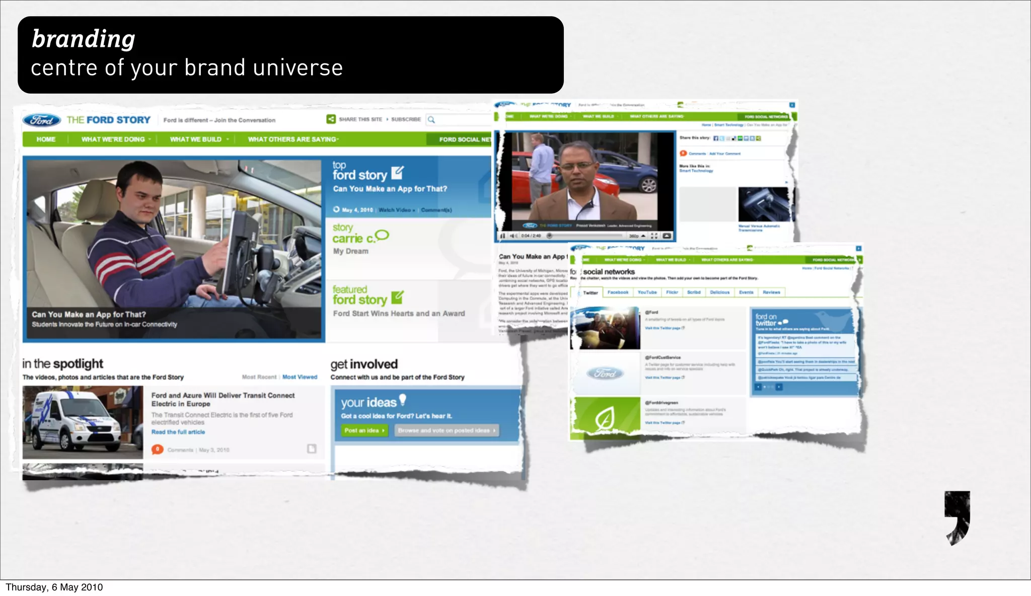 branding
     centre of your brand universe




Thursday, 6 May 2010
 