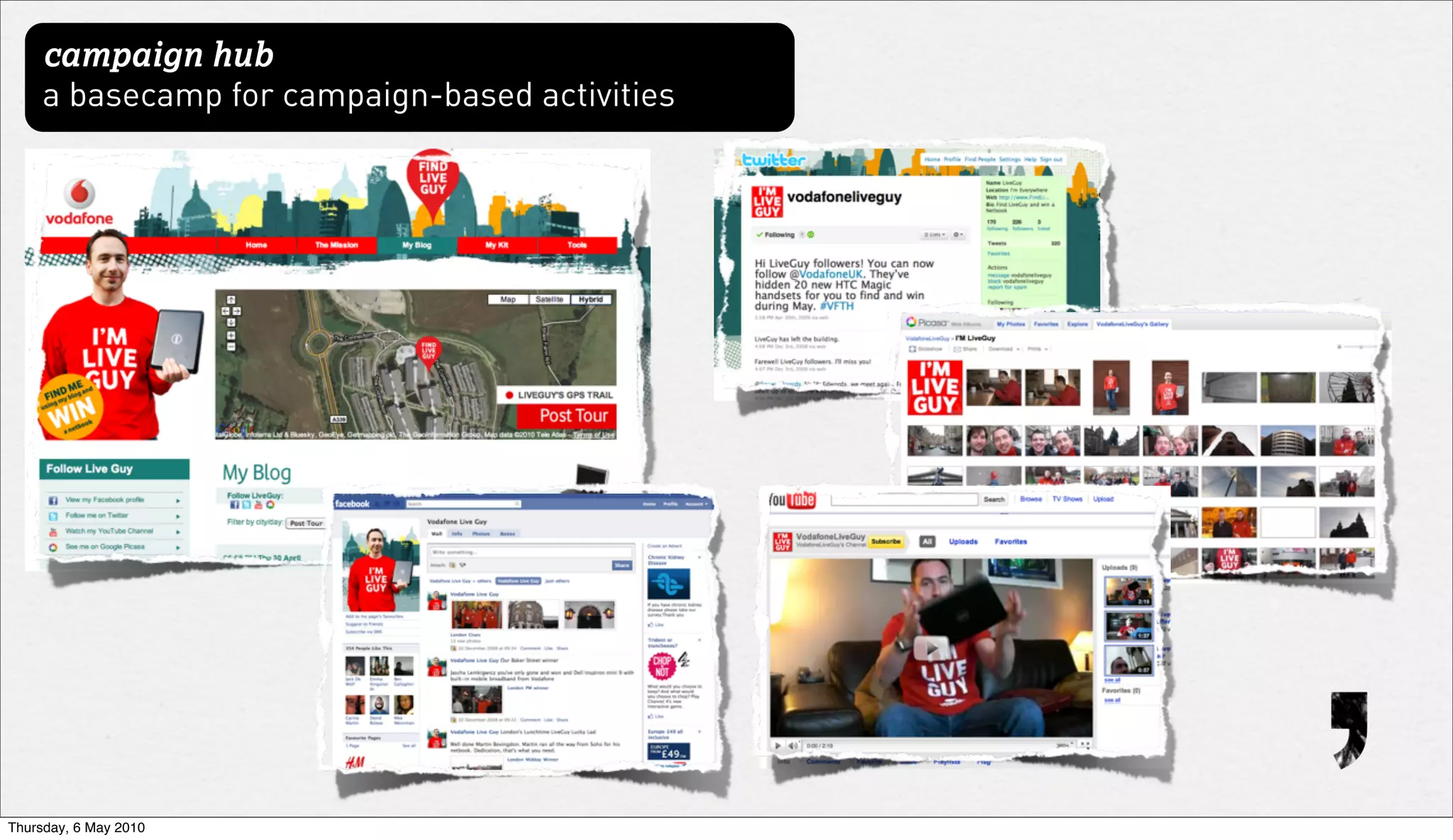 campaign hub
     a basecamp for campaign-based activities




Thursday, 6 May 2010
 