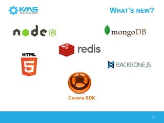 WHAT’S NEW?
8
Corona SDK
 