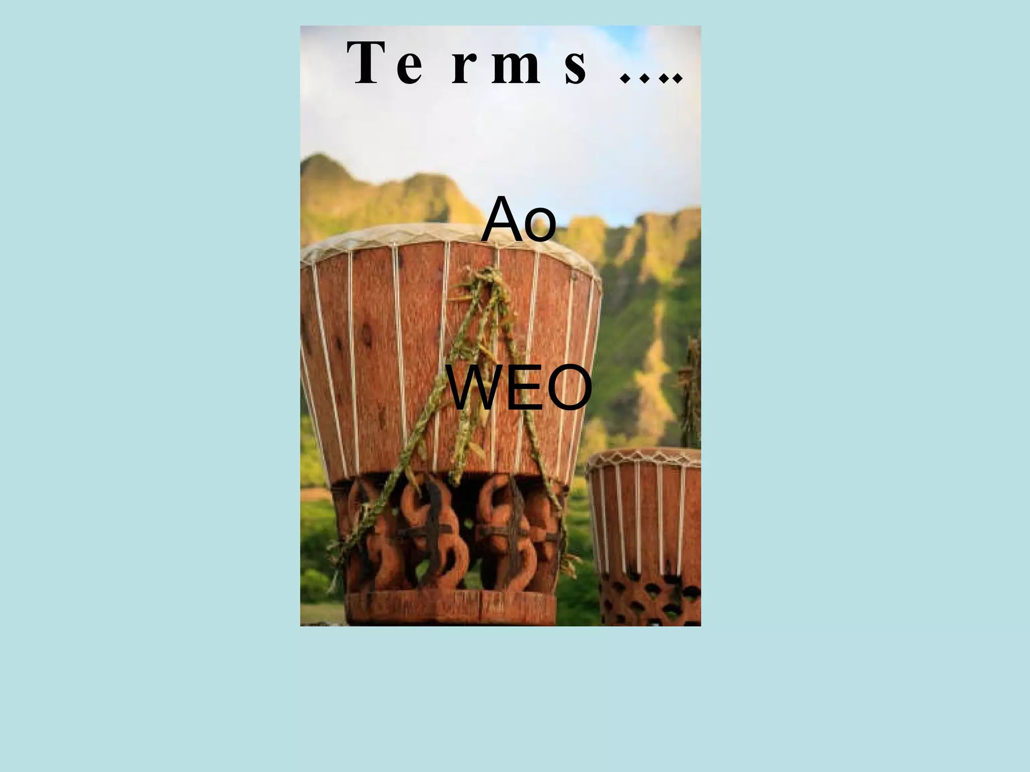 Terms…. Ao WEO 