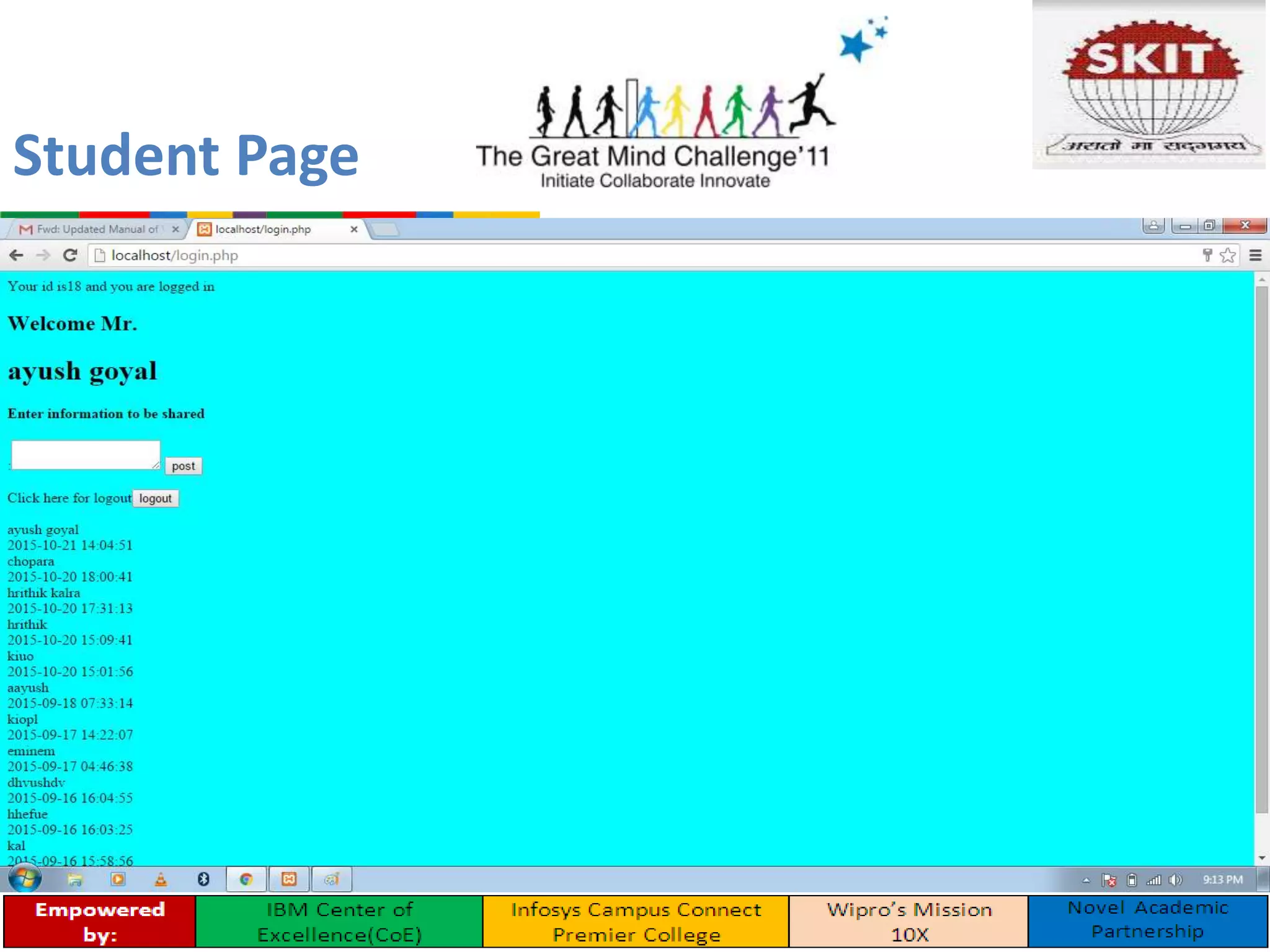 Student Page
 