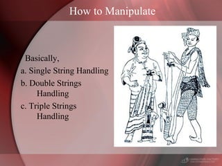 How to Manipulate
Basically,
a. Single String Handling
b. Double Strings
Handling
c. Triple Strings
Handling
 