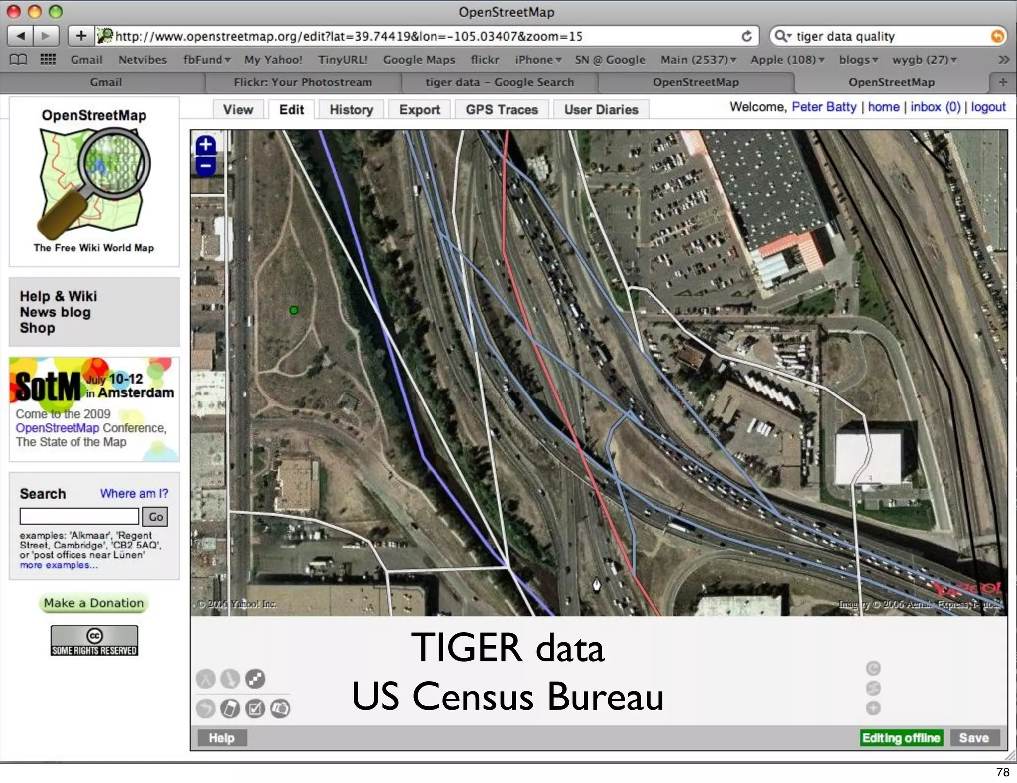 TIGER data
US Census Bureau
                   78
 