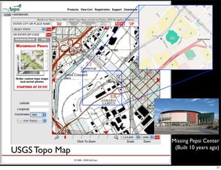 Missing Pepsi Center!
                 (Built 10 years ago)!
USGS Topo Map
                                    77
 