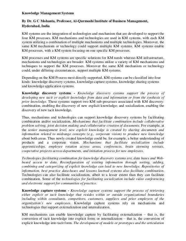 knowledge management examples in organizations Measurement for knowledge management stage 1: enter and.