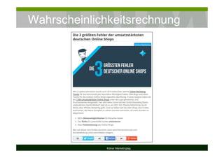 Wahrscheinlichkeitsrechnung
Kölner Marketingtag
 