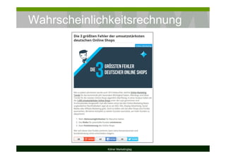 Wahrscheinlichkeitsrechnung
Kölner Marketingtag
 