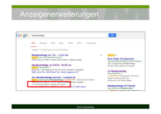 Anzeigenerweiterungen
Kölner Marketingtag
 