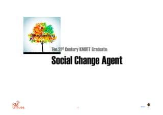 The 21st Century KMUTT Graduate:

Social Change Agent
S i l Ch      A t


                                   BYST
              10
 