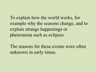 Myths & Legends - an introduction