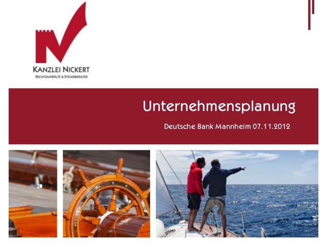 Prasentation Zum Vortrag Unternehmensplanung Deutsche Bank Mannheim