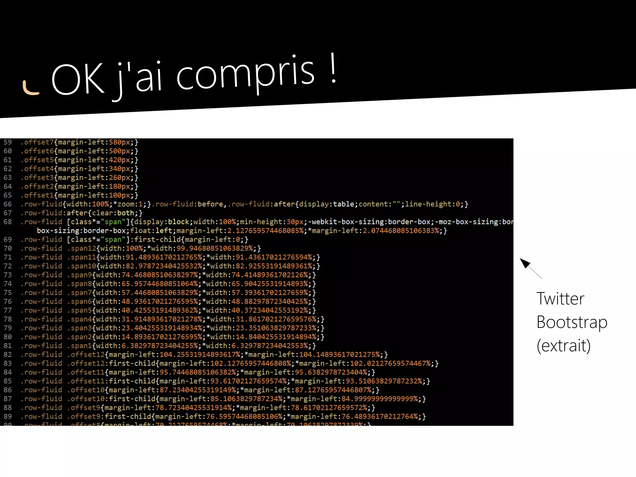OK j'ai compris !
Twitter
Bootstrap
(extrait)
 