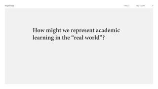 Hugh Knapp 1CIRCLe May 1, 2018
How might we represent academic
learning in the “real world”?
 