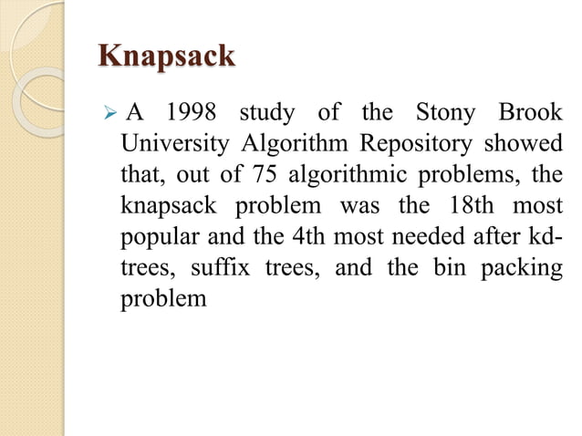 Knapsack | PPTX