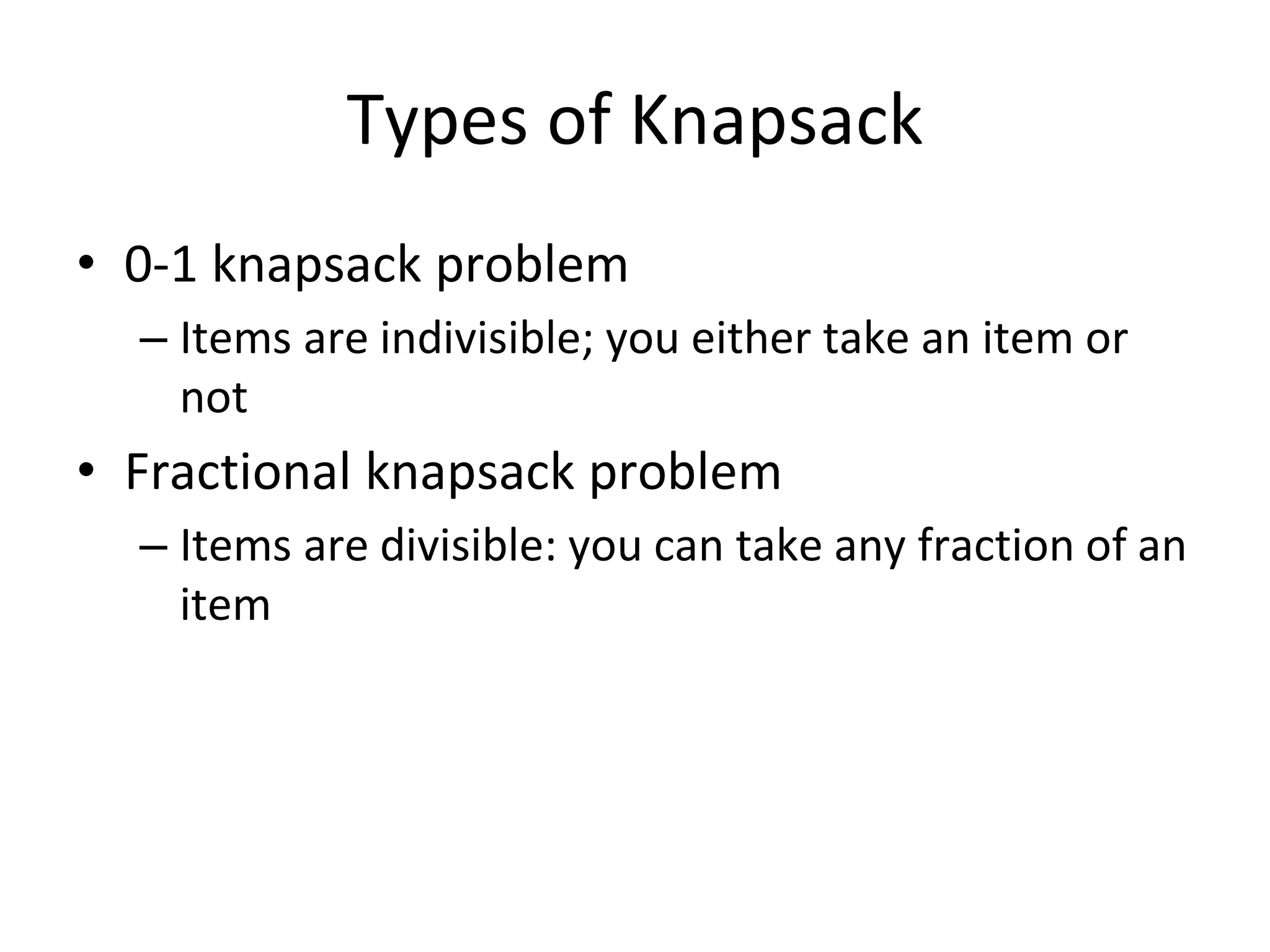Knapsack dp