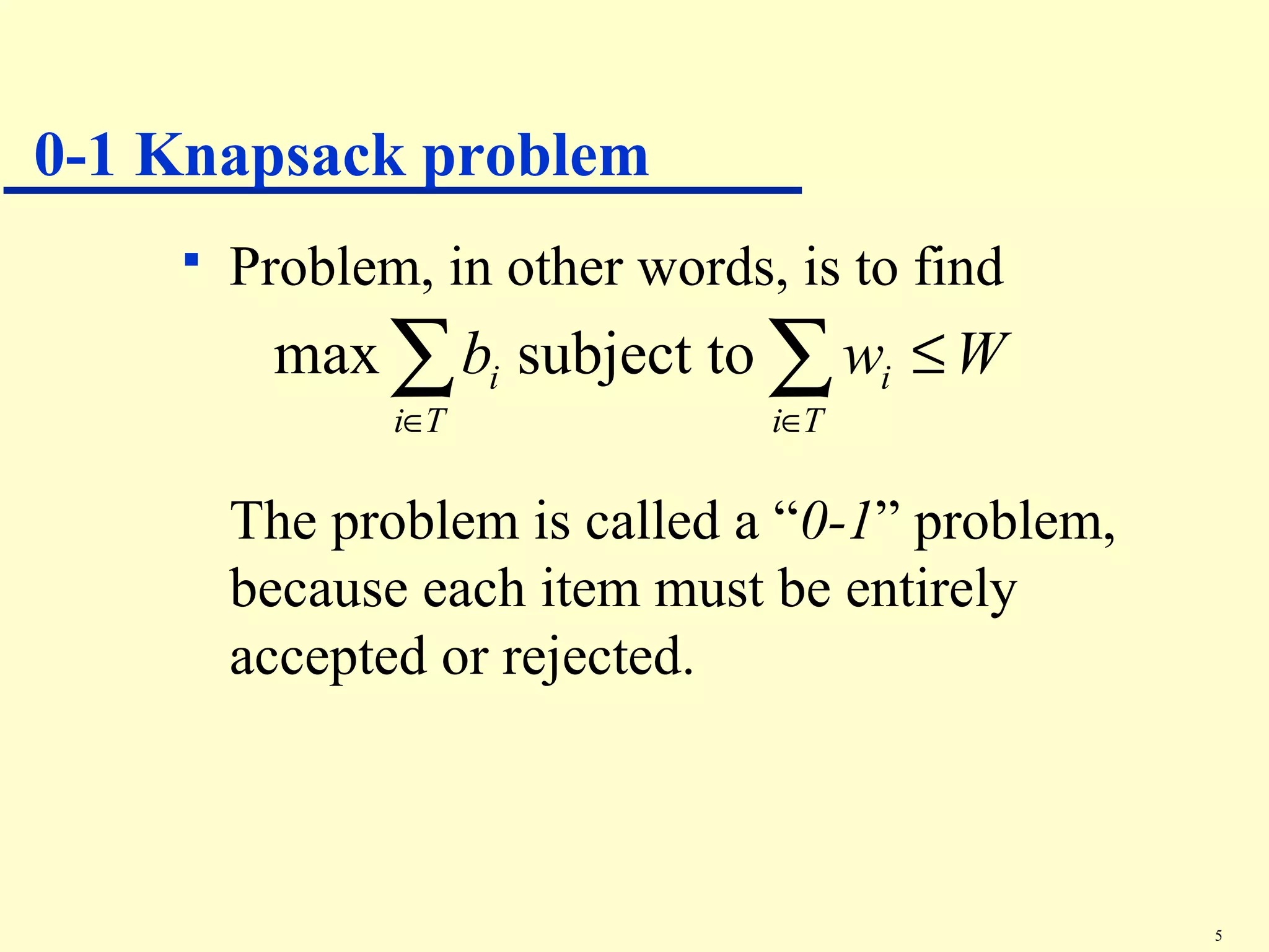 Knapsack problem | PPT
