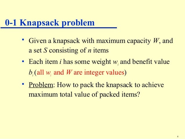 Knapsack problem