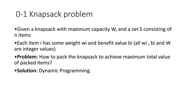 Knapsack problem | PPT