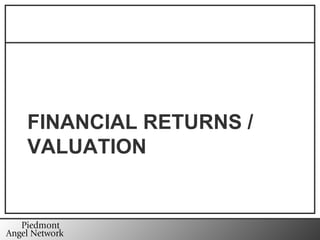 FINANCIAL RETURNS / VALUATION 