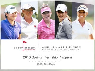2013 Spring Internship Program
        Golf’s First Major
 